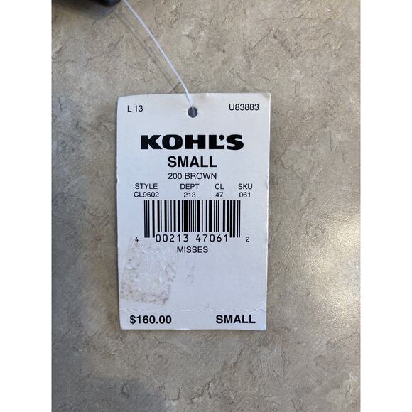 Women's Misses Croft and Barrow Brown Lambskin Leather Jacket Coat Small NWT - Picture 4 of 12